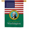 Guarderia 28 x 40 in. USA Washington American State Vertical House Flag with Double-Sided Banner Garden GU3904732